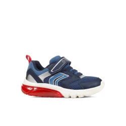 Geox Ciberdron Boy Sneakers Navy 36 Breathable Mesh and Leather Effect