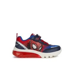 Geox Ciberdron Boy Navy Sneakers with Spider Man Design 37 Breathable Mesh and Printed Leather Effect Material with Built in Lights Fast Delivery and Easy Exchange