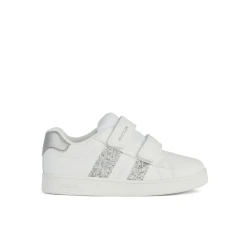 Geox Eclyper Girl Low Cut Sneakers White Leather Effect Sporty Urban Style for Girls Size 37 Modern Design Comfortable Everyday Wear Fast Delivery Easy Exchange