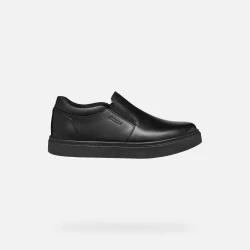 Nashik Boy Black Espadrilles for Boys Soft Nappa Leather Slip On Shoes Minimalist Design School Uniform Compatible Size 38 Comfortable and Practical Footwear