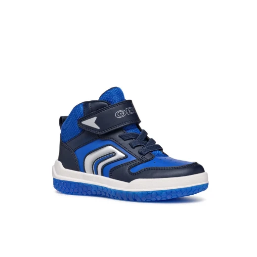 Geox Buzzerlight Boy Sneakers Blue 28 Mid-Cut Basketball Design - Geox - Image 6