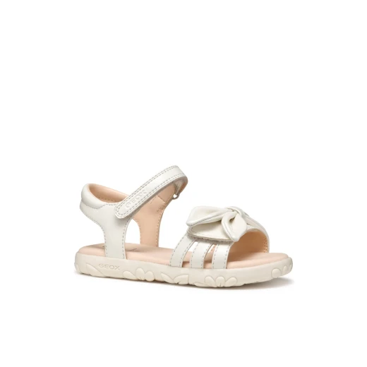 Geox Haiti Girl Sandals White Pearlescent Leather Effect Design with Bow Embellishment Size 30 Lightweight Comfortable for Everyday Wear and Holiday Fun SKU J558ZA.000NF.C1000 - Image 13