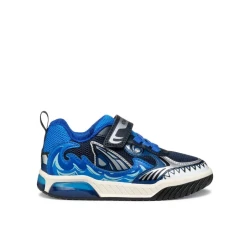 Geox Inek Boy's Sneakers Blue Size 34 Breathable Mesh Low Cut Athletic Shoes with Light Up Outsole and Stylish Graphic Details for Active Boys Comfortable and Sporty Footwear