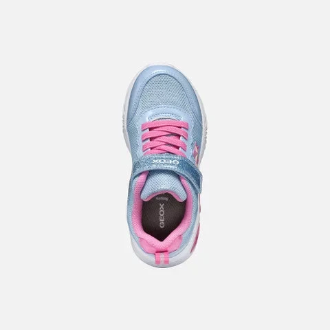 Geox Assister Girl's Sneakers Sky Blue 36, Running Style Shoes with Built In Lights, Breathable Design, and High Shine Fabric for Girls. Elevate School & Weekend Outfits. - Geox - Image 11
