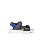 Airadyubo Boy's Sandals Black 38 Featuring Lycra and Leather Effect Upper Ultra Lightweight Cushioned Sole with Rip Tapes for Boys' Open Air Adventures Comfortable and Durable - Geox
