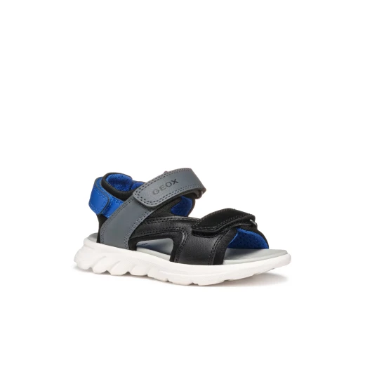 Airadyubo Boy's Sandals Black 38 Featuring Lycra and Leather Effect Upper Ultra Lightweight Cushioned Sole with Rip Tapes for Boys' Open Air Adventures Comfortable and Durable - Geox - Image 4