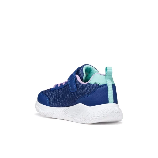 Sprintye Girl's Lightweight Breathable Low Cut Sneakers Blue 36 Featuring Sporty Design Shiny Fabric and Leather Effect Material Perfect for Everyday Wear and Playtime Activities - Geox - Image 6