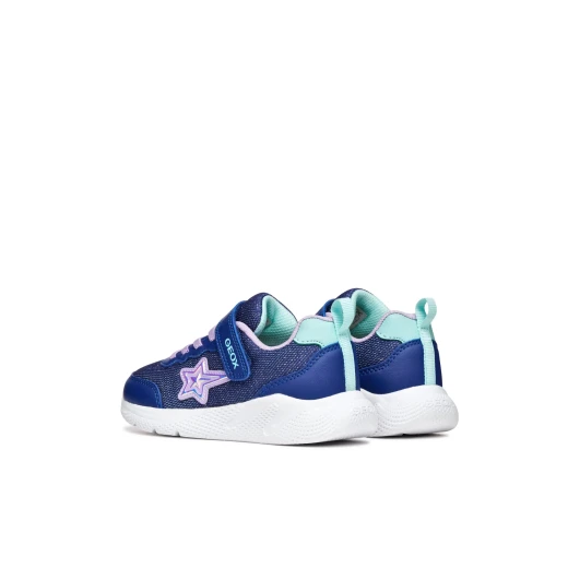 Sprintye Girl's Lightweight Breathable Sneakers Blue 32 Sporty Low Cut Shoes for Girls Shiny Fabric and Leather Effect Perfect for School and Playtime - Geox - Image 9