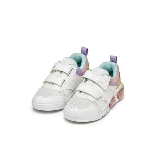Geox Illuminus Girl's Sneakers White Mesh & Leatherette Upper 31 EU School Shoes with Light Up Outsole for Comfortable Wear and Sporty Look, Ideal for Everyday Activities - Geox - Image 7