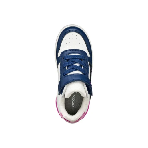 Geox Washiba Girl Sneaker White Pearlescent Nubuck Effect Leather 34 Comfortable Sporty Design for Girls - Image 9