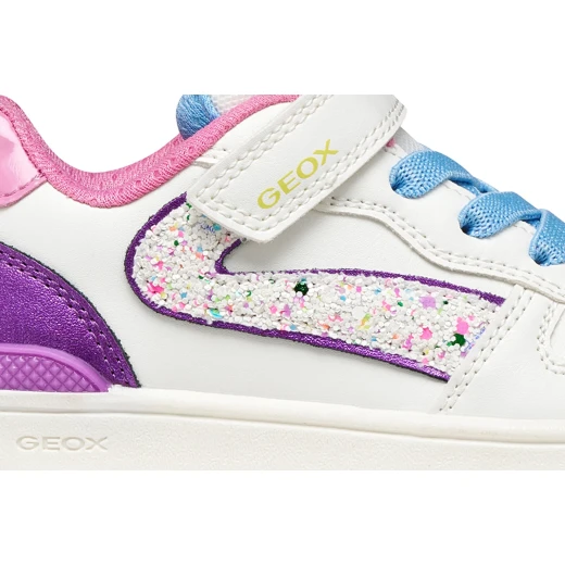 Geox Washiba Girl Sneaker White Pearlescent Nubuck Effect Leatherette Comfortable and Supportive Casual Sporty Shoe for Girls Item Code J55HXA.054AJ.C1Z8H Size 33 - Image 11