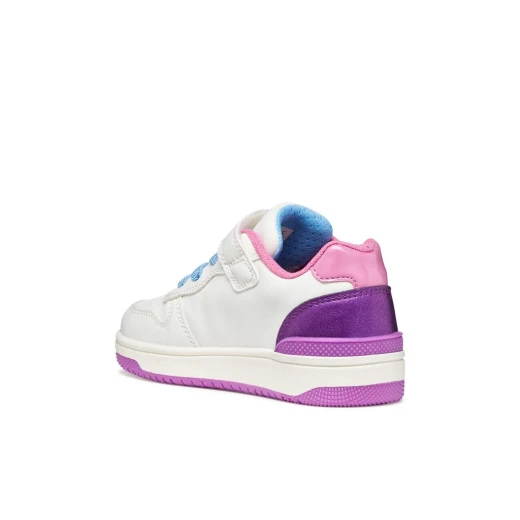 Geox Washiba Girl Sneakers White 28 Modern Casual Sporty Shoes for Girls Pearlescent Nubuck Effect Leather like Design Comfortable Supportive Daywear Girls' Footwear - Geox - Image 6