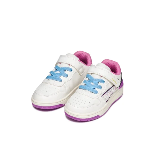 Geox Washiba Girl Sneakers White 28 Modern Casual Sporty Shoes for Girls Pearlescent Nubuck Effect Leather like Design Comfortable Supportive Daywear Girls' Footwear - Geox - Image 7
