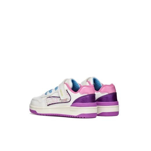 Geox Washiba Girl Sneaker White Pearlescent Nubuck Effect Leatherette 31 Casual Sporty Shoe Modern Design Comfortable Support for Girls - Geox - Image 8