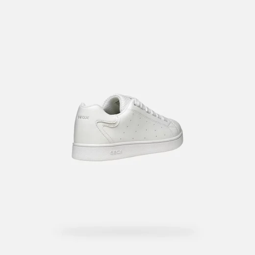 Geox Eclyper Boy Sneakers White Leather Effect Low Cut Tennis Court Style Shoes for Boys Casual Everyday Wear Size 34 - Some brand - Image 10