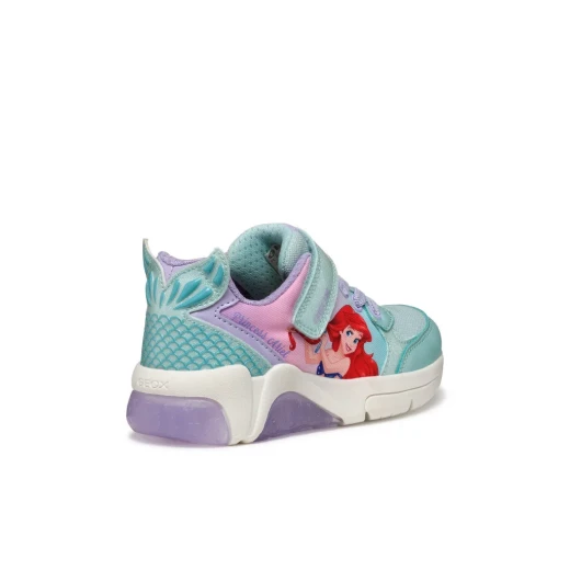 Geox Fadinlight Girl's Sneakers Light Blue Disney Princess Design with Lights Size 35 for Girls' Active Play - Geox - Image 5