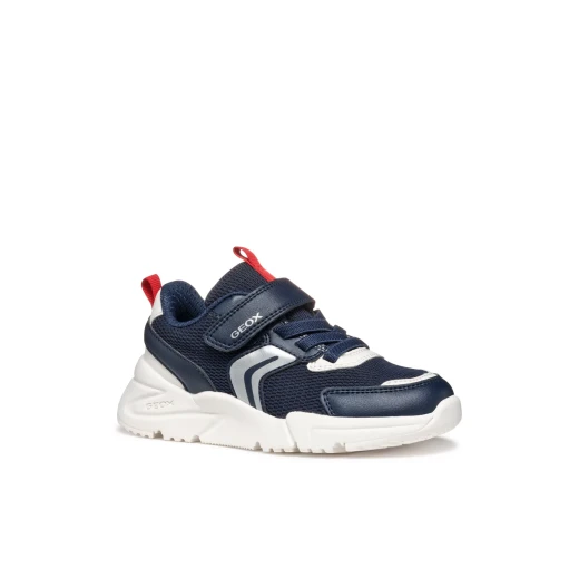 Geox Loftus Boy Navy Sneakers Running Style Lightweight Breathable Mesh and Leather Effect Design Schoolwear Athleisure Look Size 28 SKU J55MQB.01454.C0735 - Geox - Image 12