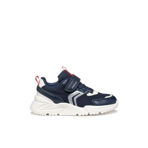 Geox Loftus Boy Navy Sneakers Running Style Lightweight Breathable Mesh and Leather Effect Design Schoolwear Athleisure Look Size 28 SKU J55MQB.01454.C0735 - Geox - Image 3