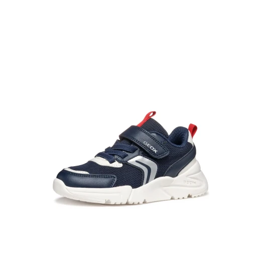 Geox Loftus Boy Navy Sneakers Running Style Lightweight Breathable Mesh and Leather Effect Design Schoolwear Athleisure Look Size 28 SKU J55MQB.01454.C0735 - Geox - Image 5