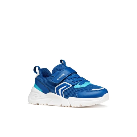 Geox Loftus Boy Royal Blue Sneakers for Boys Mesh and Leatherette Athletic Shoes Size 33 Lightweight Flexible Design Ideal for School and Athleisure Wear J55MQB - Geox - Image 3