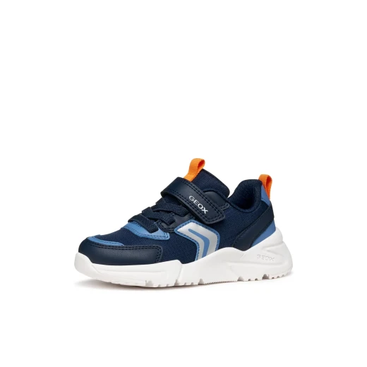 Geox Loftus Boy's Navy Sneakers Lightweight Breathable Nylon and Leather Effect Design for School and Leisure Activities Size 35 - Geox - Image 4