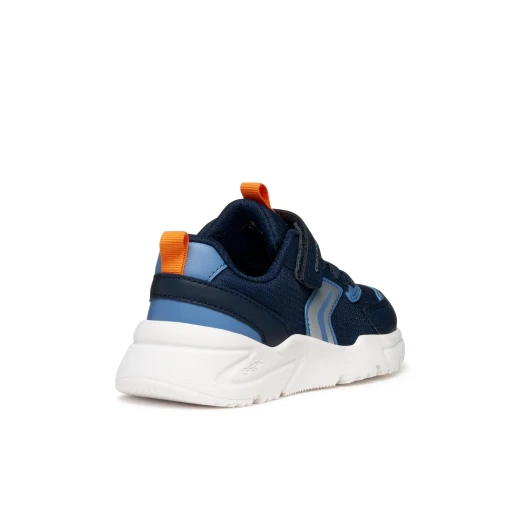 Geox Loftus Boy's Navy Sneakers, Lightweight Nylon and Leather Effect Design, Sporty Style, Practical Foot Entry, Suitable for School and Leisure, Size 36 - Geox - Image 5