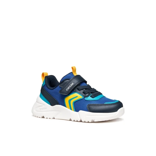 Geox LOFTUS BOY Royal Sneakers Lightweight 28 Boys Sporty Design Nylon and Leather Effect Material Perfect for School and Leisure Activities Durable Comfortable Fit - Geox - Image 3
