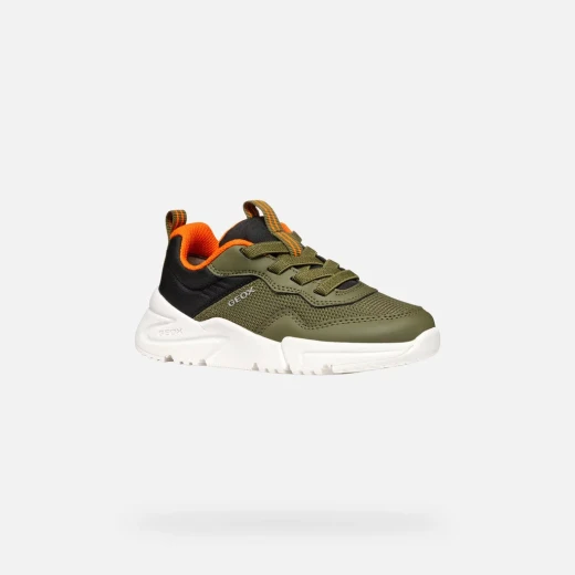 Loftus Boy Military Edition Low Cut Sneakers for Boys 29 Designed for School & Athleisure Lightweight Breathable Mesh & Leather Effect Material - Geox - Image 3