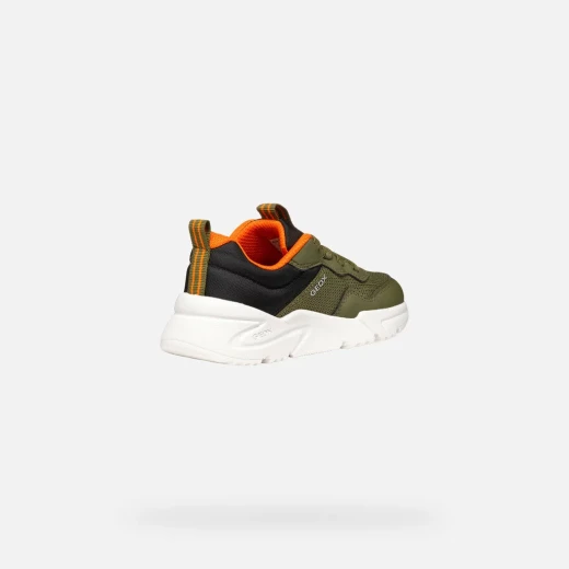 Loftus Boy Military Edition Low Cut Sneakers for Boys 29 Designed for School & Athleisure Lightweight Breathable Mesh & Leather Effect Material - Geox - Image 4