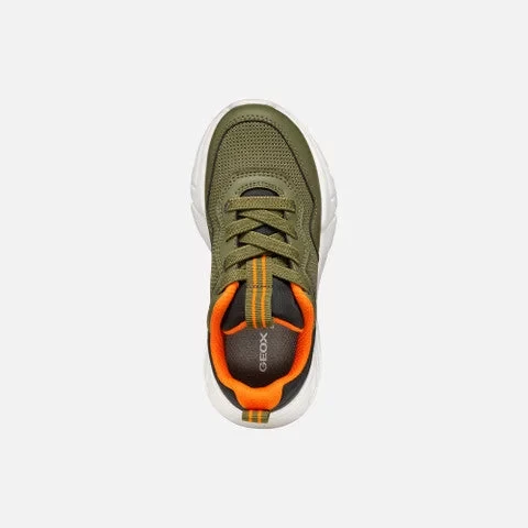 Loftus Boy Military Edition Low Cut Sneakers for Boys 29 Designed for School & Athleisure Lightweight Breathable Mesh & Leather Effect Material - Geox - Image 5