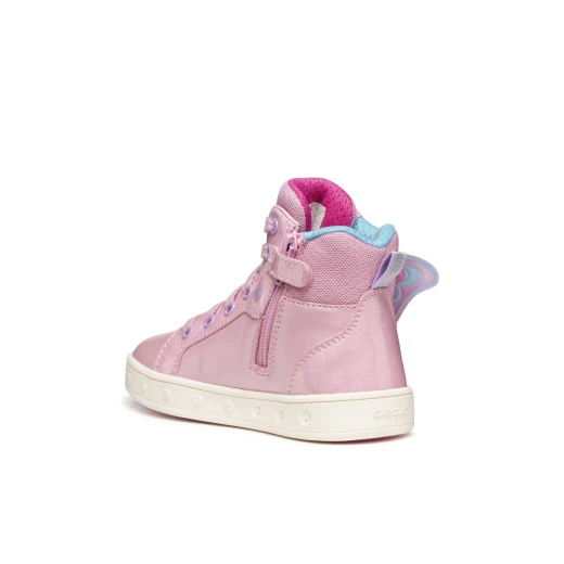 Geox Skylin Girl Sneakers Pink Patent Leather Glitter 34 Light Up Shoes for Girls with Button Control Casual Sporty Design Comfortable Fit Perfect for Active Play - Geox - Image 6