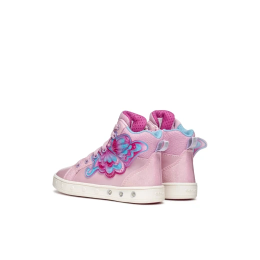 Geox Skylin Girl Sneakers Pink Patent Leather Glitter 34 Light Up Shoes for Girls with Button Control Casual Sporty Design Comfortable Fit Perfect for Active Play - Geox - Image 8