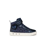 Geox Skylin Girl Sneakers Navy 28 Pearlescent Leather Effect Lights - Geox
