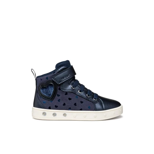 Geox Skylin Girl Sneakers Navy 28 Pearlescent Leather Effect Lights - Geox - Image 2