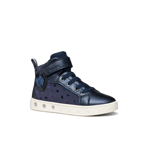 Geox Skylin Girl Sneakers Navy 28 Pearlescent Leather Effect Lights - Geox - Image 3