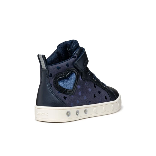 Geox Skylin Girl Sneakers Navy 28 Pearlescent Leather Effect Lights - Geox - Image 5