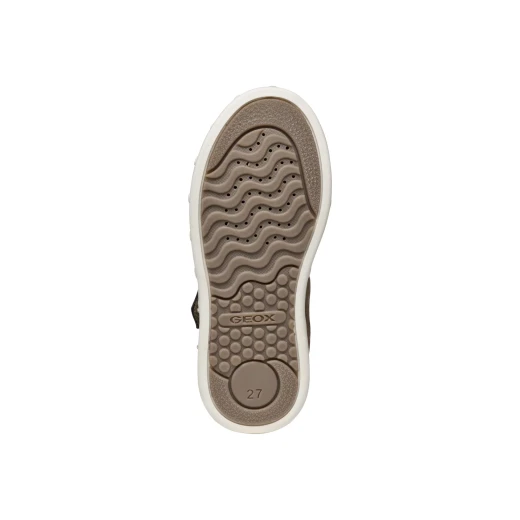 Geox Skylin Girl Sneakers Dark Beige 29 with Pearlescent Leather Effect Detailing and Lights in Sole for Girls Sporty and Leisure Activities - Geox - Image 10