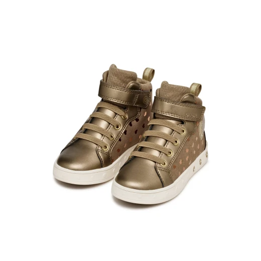 Geox Skylin Girl Sneakers Dark Beige Size 33 with Lights and Sporty Design for Girls Perfect for School and Leisure. Featuring Suede Like Material and Pearlescent Detailing. - Skylin - Image 7