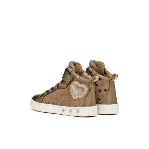 Geox Skylin Girl Sneakers Dark Beige Size 33 with Lights and Sporty Design for Girls Perfect for School and Leisure. Featuring Suede Like Material and Pearlescent Detailing. - Skylin - Image 8