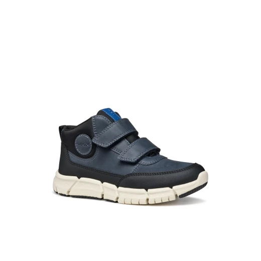 حذاء الكاحل جيوكس فليكسيبر للأولاد باللون الكحلي، تصميم عصري ديناميكي، مزيج من الجلد الشمعي والنوبوك، مقاس 38، حذاء مريح وأنيق للأولاد - جيوكس - Image 3