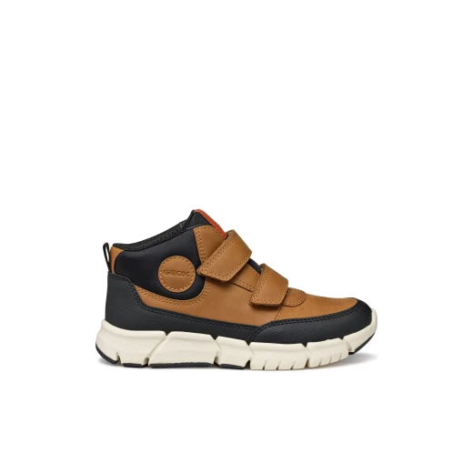 حذاء الكاحل جيوكس فليكسيبر للأولاد بني فاتح 36، جلد مشمع ونوبوك حذاء الكاحل جيوكس فليكسيبر للأولاد بني فاتح 36، جلد مشمع ونوبوك