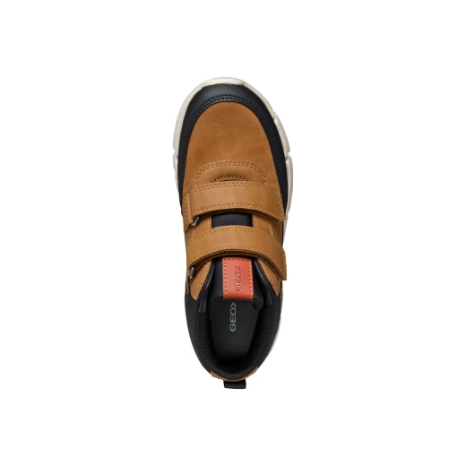 حذاء كاحل Geox Flexyper للأولاد لون بني فاتح مقاس 29 تصميم عصري مع جلد مشمع ونوبوك مريح وأنيق للأولاد - جيوكس - Image 9