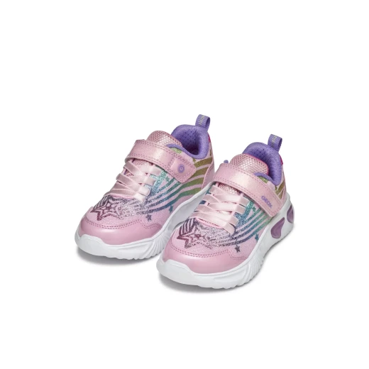 Geox Assister Girl Sneakers Pink Patent Leather Upper 33 Featuring Built in Lights and Active Aesthetic Design Perfect for Girls with Metallic Accents - Geox - Image 7