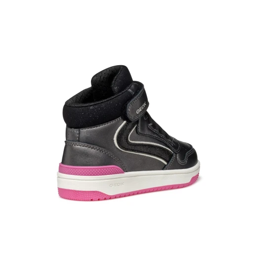 Geox Washiba Girl's Sneakers Dark Grey Pearlescent Leather Effect School Leisure Everyday 29 Stylish Sporty Comfortable Girls' Footwear J56HXA.000NF.C9325 - Geox - Image 4
