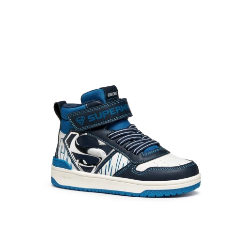 Geox Washiba Boy's Sneakers Navy Fabric and Leather Effect Design Featuring Superman Collaboration Size 31 Stylish and Comfortable Children's Footwear - Geox - Image 3
