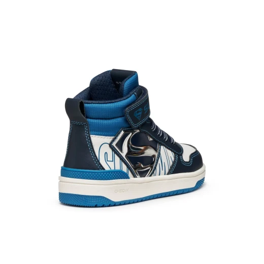 Geox Washiba Boy Sneakers Navy Blue Fabric and Leather Effect Upper Casual Sporty Design Inspired by Superman for Boys Size 28 Stylish Everyday Footwear J56LQH.05411.C4211 - Geox - Image 5