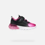 Activart Illuminus Girl Sneakers Black Fuchsia Pink 28, Light Up Sole