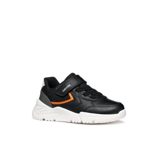 Loftus Boy Sneaker Black Leather Effect Fabric 35 Comfortable School Leisure Wear Stylish Sporty Design Modern Aesthetic Boys' Footwear J56MQC.05411.C0038 - Geox - Image 3