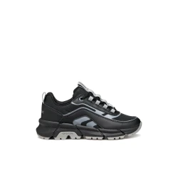 Geox Flexyper Boy Sneakers Black Nylon and Leather Effect Sporty Design for Boys Size 31 Comfortable and Flexible for Everyday Wear