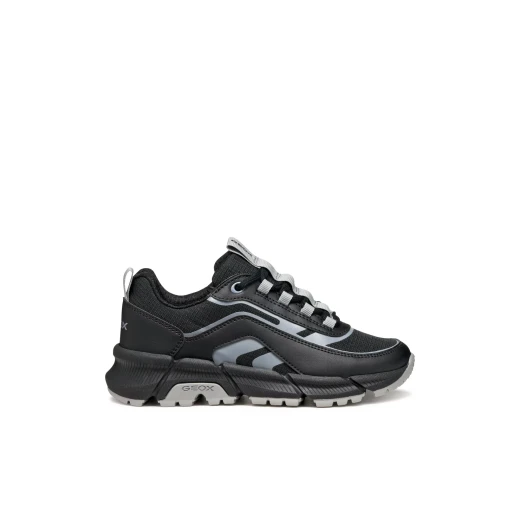 Geox Flexyper Boy Sneakers Black 34 Sporty Design Nylon and Leather Effect Material Comfortable and Easy Movement for Everyday Adventures J56MVB.0FU54.C0017